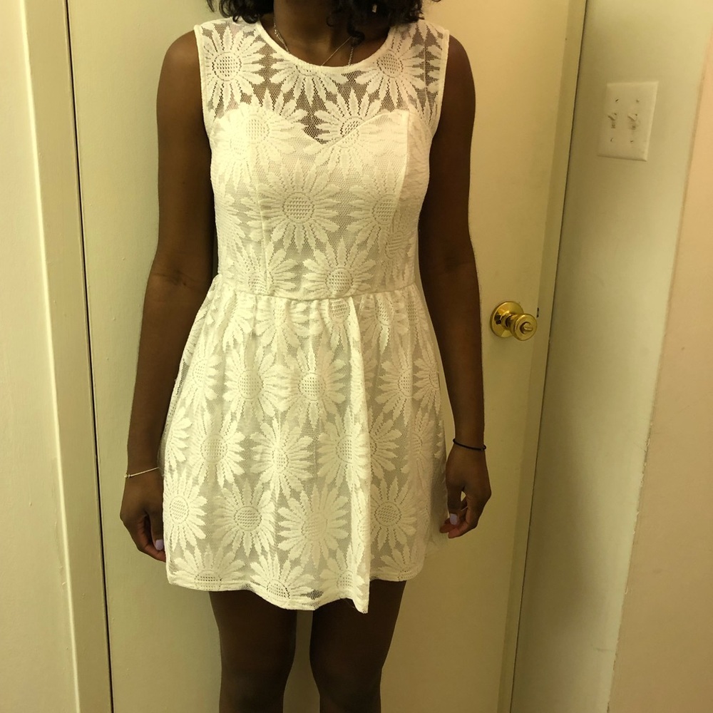 White flower dress